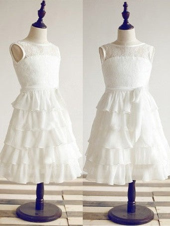 Scoop Sleeveless Lace A-line/Princess Long Chiffon Dresses