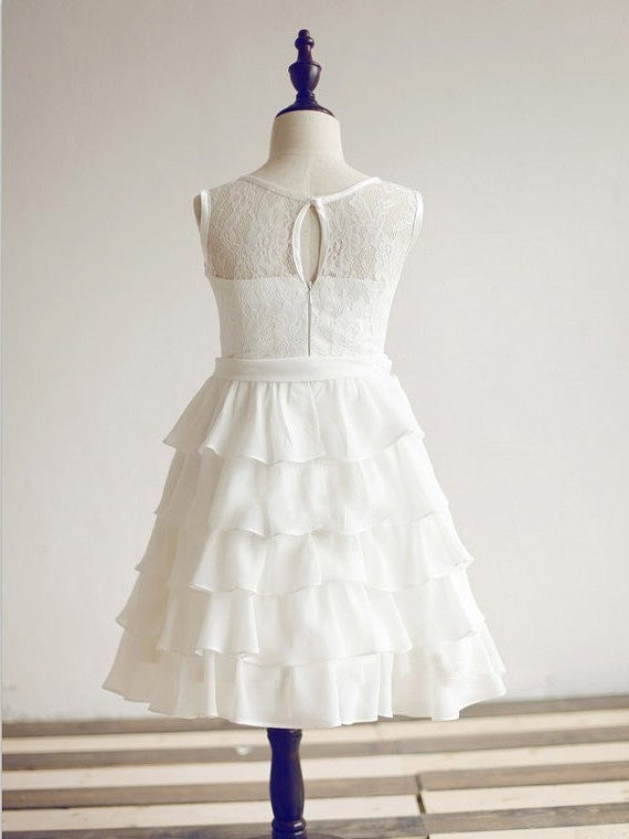 Scoop Sleeveless Lace A-line/Princess Long Chiffon Dresses